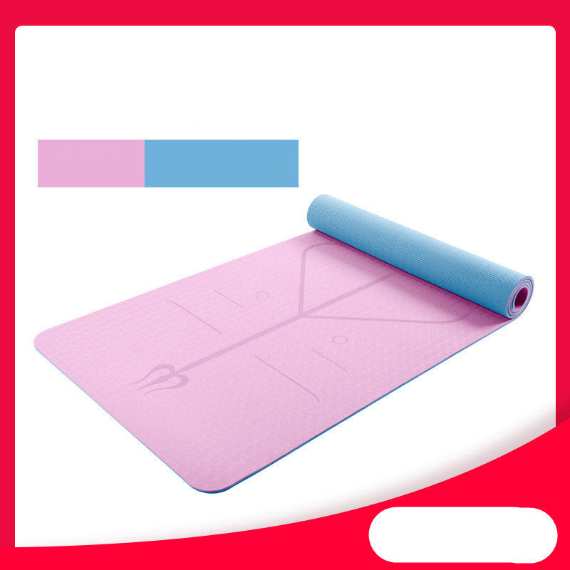 Yoga Mat Two-Color 6mm Posture Line Fitness Mat