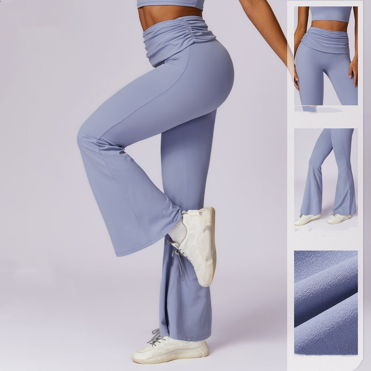 Pantalon Yoga Femme Fluide Patte D'Éléphant Taille Haute Zhiaek - Leggings Bootcut Extensible Fitness Gym